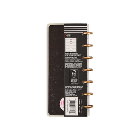 Haven and Heart Skinny Mini planner back cover and product label