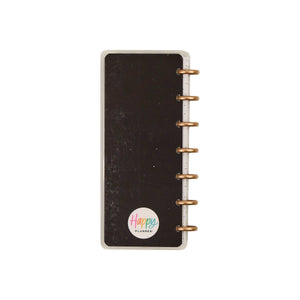 Happy Planner Haven and Heart Skinny Mini black cover with gold discs and brand logo