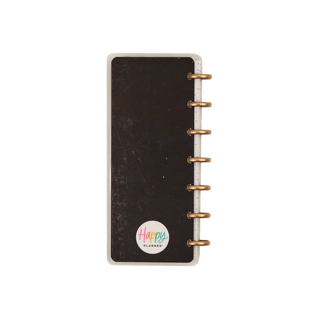 Happy Planner Haven and Heart Skinny Mini black cover with gold discs and brand logo