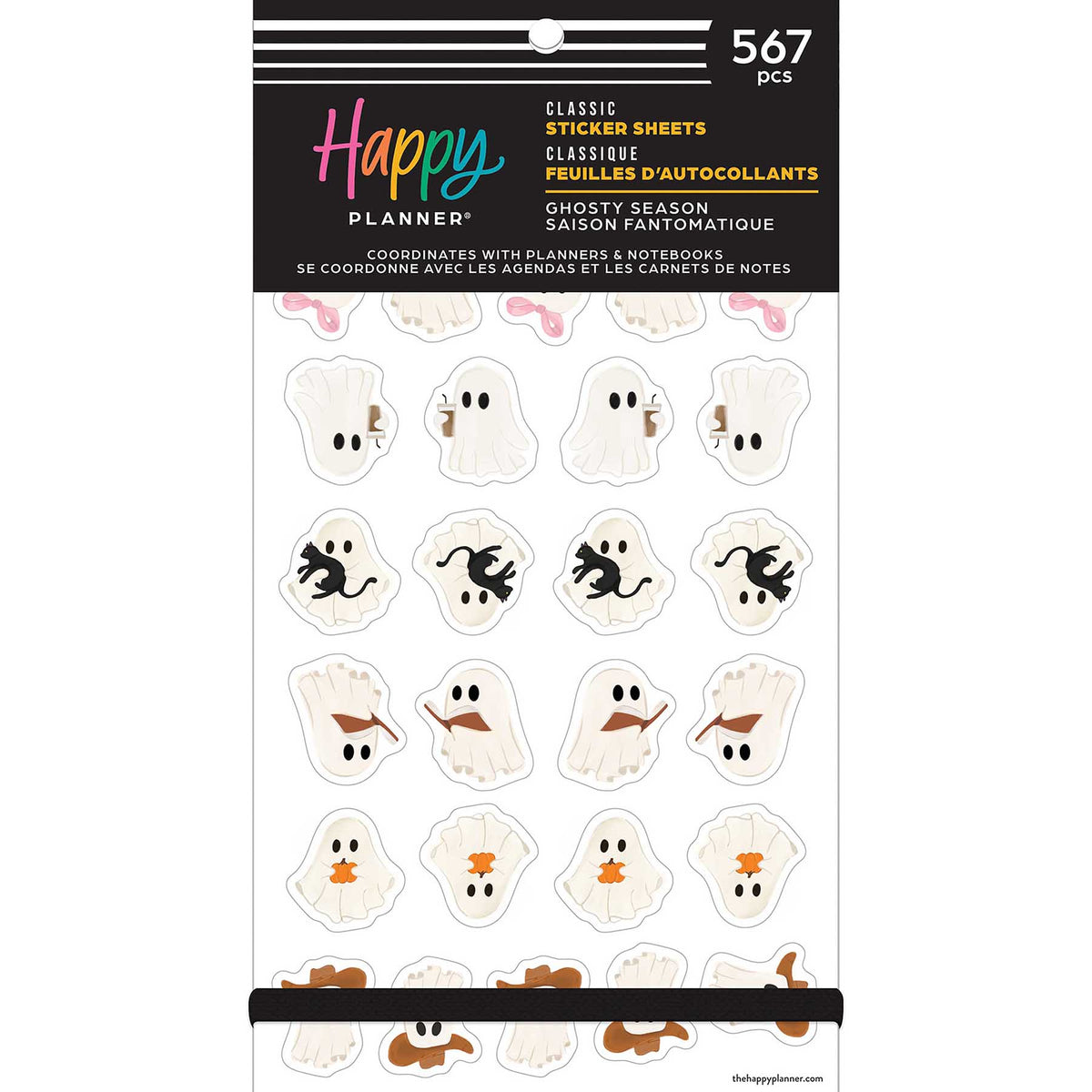 Happy Planner Ghosty Season Classic Sticker Book cover featuring ghost and Halloween designs