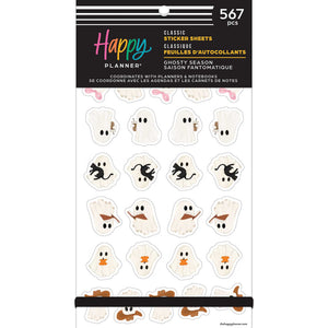 Happy Planner Ghosty Season Classic Sticker Book cover featuring ghost and Halloween designs