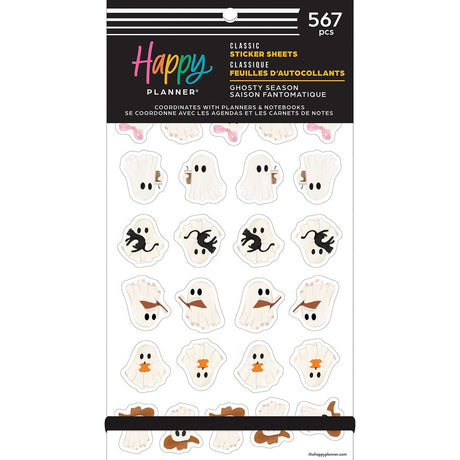 Happy Planner Ghosty Season Classic Sticker Book cover featuring ghost and Halloween designs