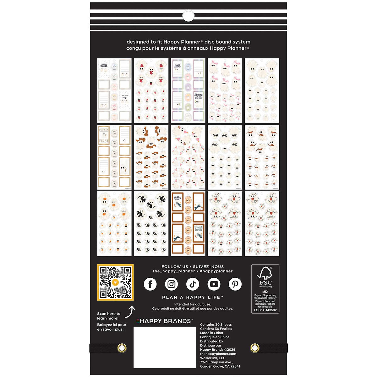 Happy Planner Ghosty Season Sticker Book packaging showing themed sticker sheets