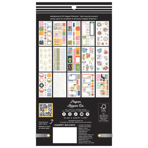 Back of the Happy Planner Petal Press sticker book showing floral and patterned stickers