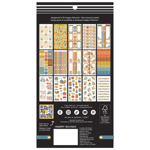 Happy Planner Fall Picnic Meal Planning sticker book back cover showing all included sheet designs