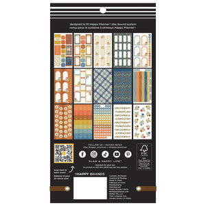 Fall Picnic Classic Sticker Book back cover showing the included autumn floral, plaid and functional sticker sheets