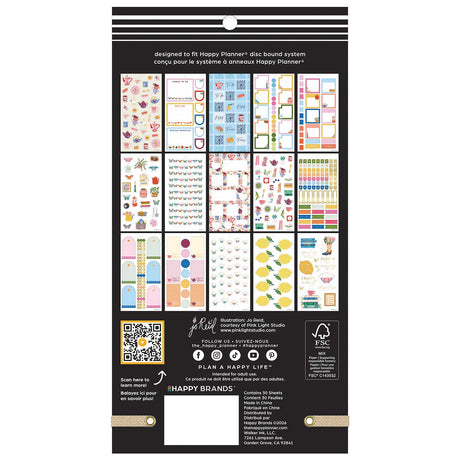 Happy Planner Life In Whimsy sticker book back cover showing the included sticker sheet designs