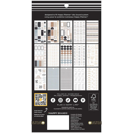 Back cover of Haven & Heart Fitness Mini Sticker Book showing the included sticker designs