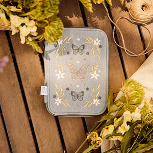 Happy Planner Butterfly embroidered corduroy pouch for stationery storage