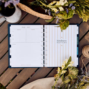 Happy Planner Wildflower Daydream Classic Dashboard Planner 2027 - May 2027 monthly spread with Kindness Matters dashboard
