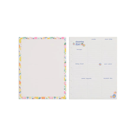 Happy Planner Sunshine Splash Shopping List Fill Paper