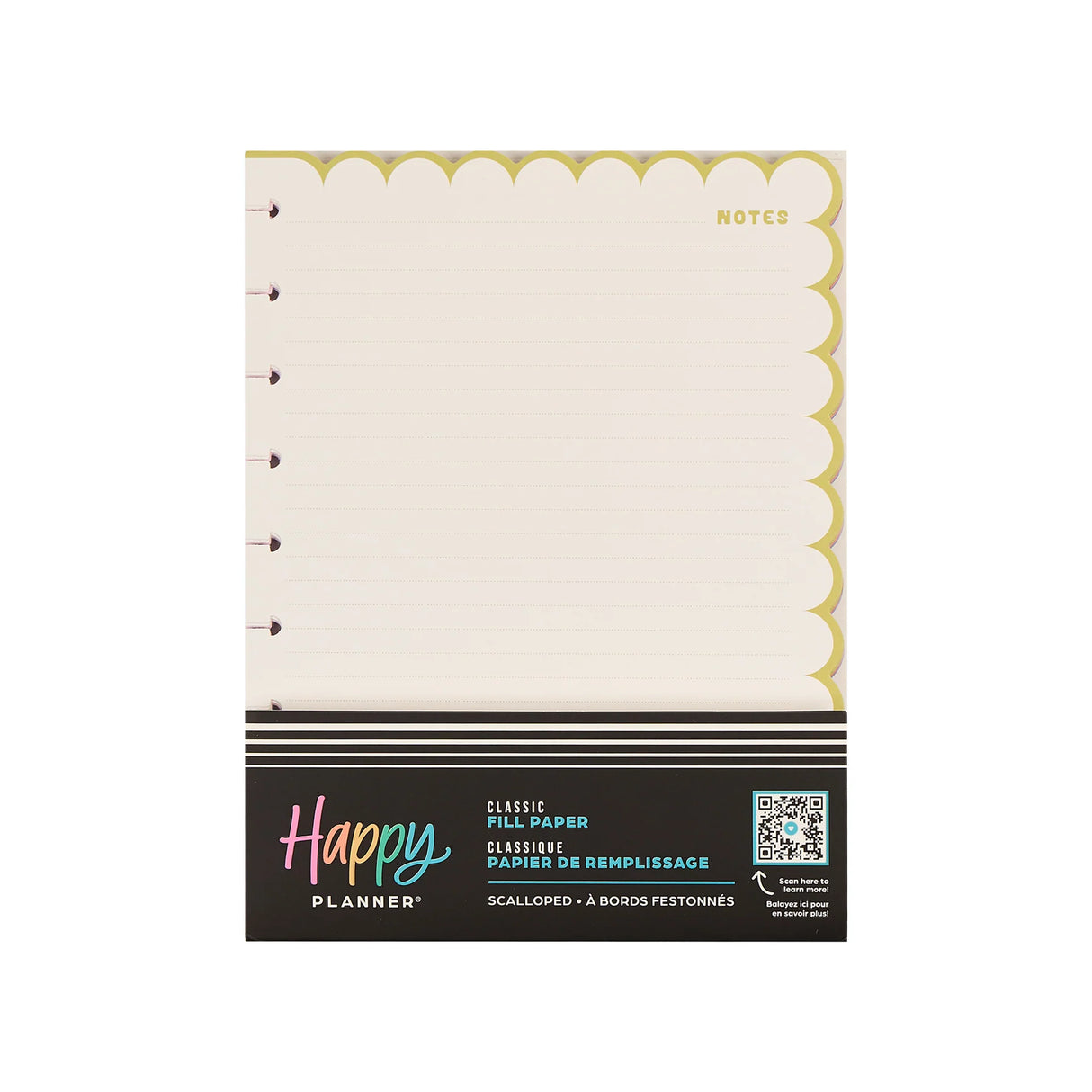 Happy Planner Sunshine Splash Scalloped Classic Filler Paper - Dotted Lined
