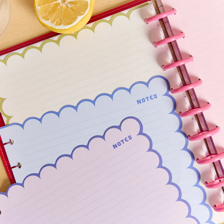 Happy Planner Sunshine Splash Scalloped Classic Filler Paper - Dotted Lined