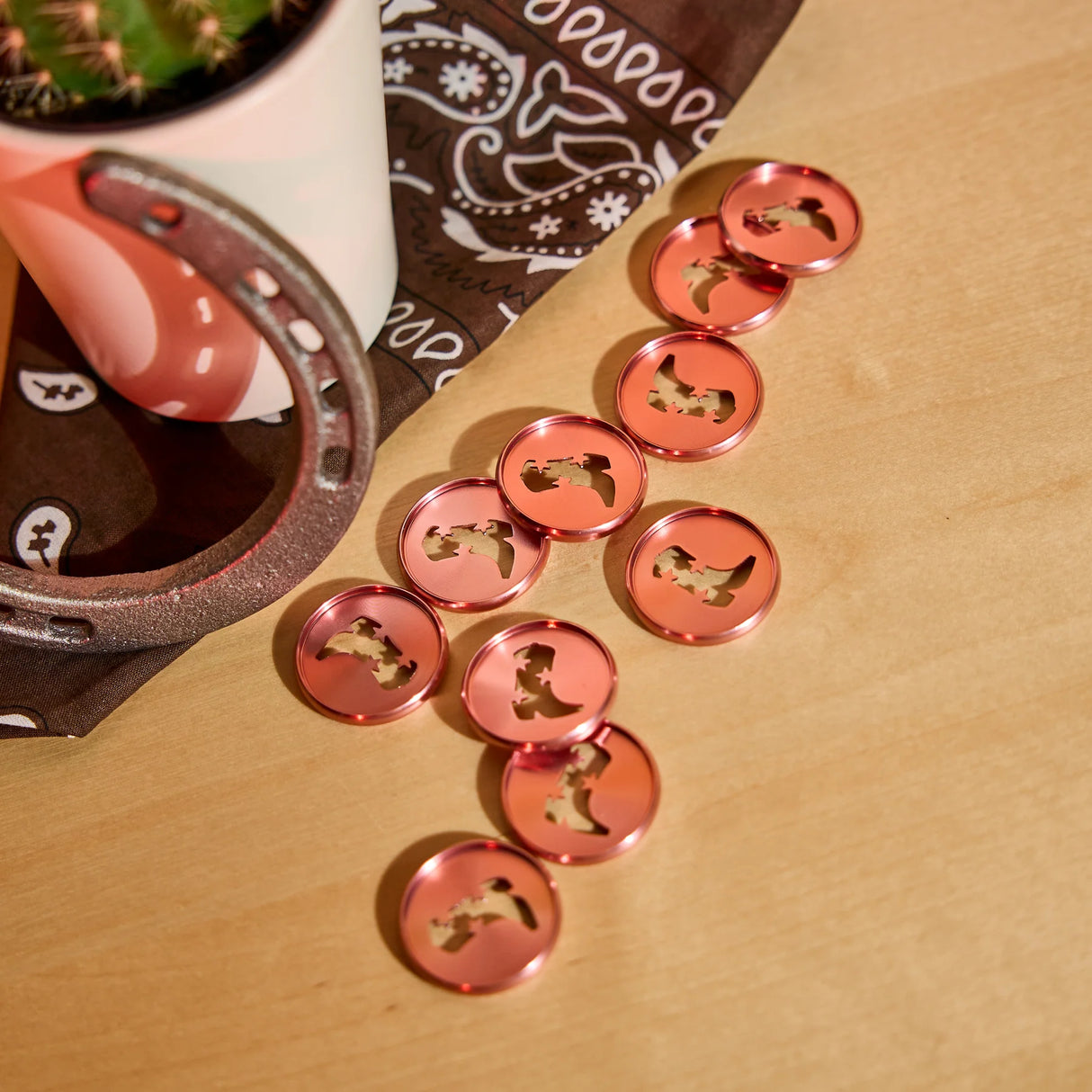 Happy Planner Coral Western Boot Medium Metal Disc Set