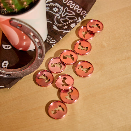 Happy Planner Coral Western Boot Medium Metal Disc Set