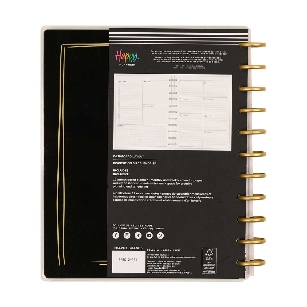 Pajama Plans Big disc-bound Dashboard Planner for January to December 2027
