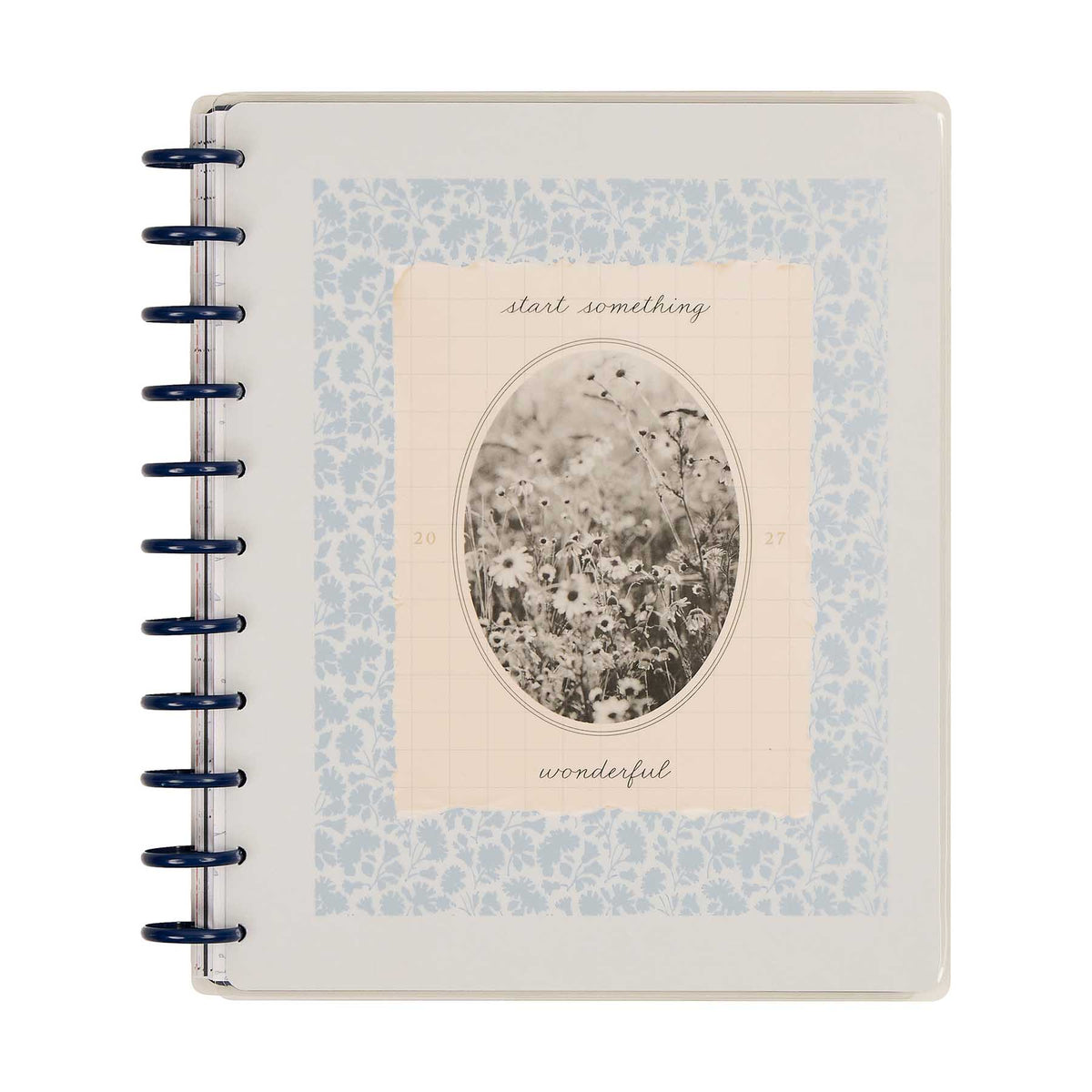 Wildflower Daydream 2027 Big planner with blue floral cover and discs