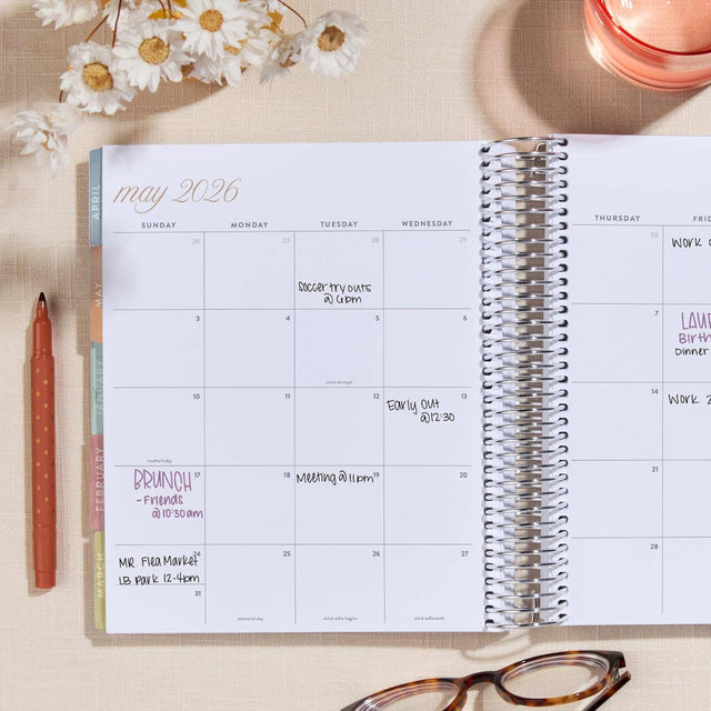 Erin Condren 7x9 Bouquet Vertical Life Planner - 12-month Dated 2026 Jan - Dec