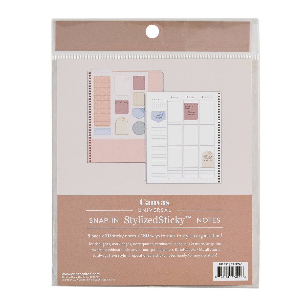 Erin Condren Canvas Asterisk Universal Snap-In Sticky Notes