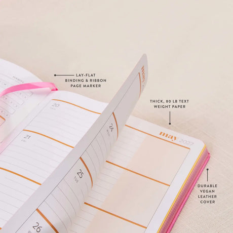 Erin Condren LifePlanner: Softbound planner pages showing paper, cover and lay-flat binding