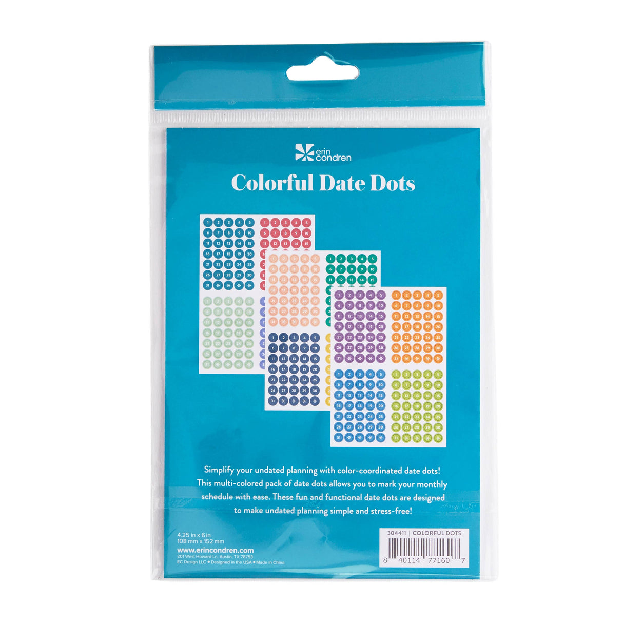 Erin Condren Multicolour Transparent Date Dots Stickers