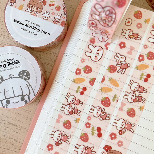 Kawaii Rabbit Friends Washi Tape by Cherry Rabbit