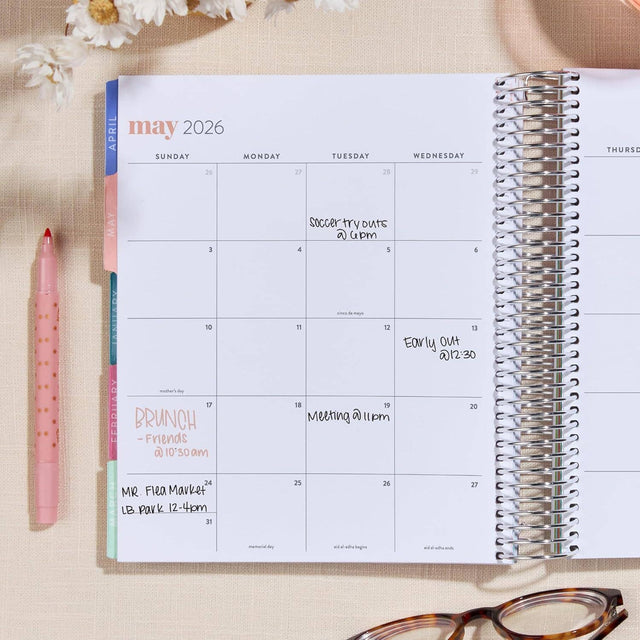 Erin Condren 7x9 Hexagon Vertical Life Planner - 12-month Dated 2026 Jan - Dec