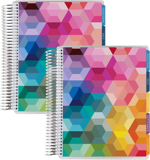 Erin Condren 7x9 Hexagon Daily Duo Planner - 12-month Dated 2026 Jan - Dec