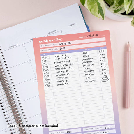 Erin Condren Budget Tracker Notepad - 50 sheets