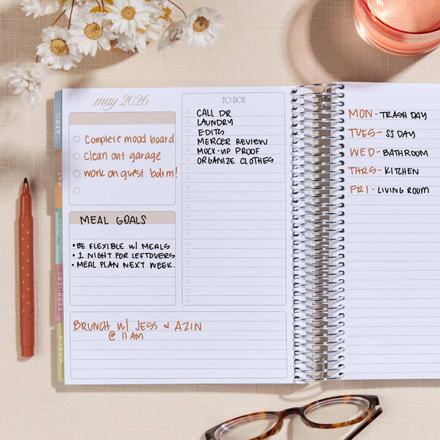 Erin Condren 7x9 Bouquet Vertical Life Planner - 12-month Dated 2026 Jan - Dec