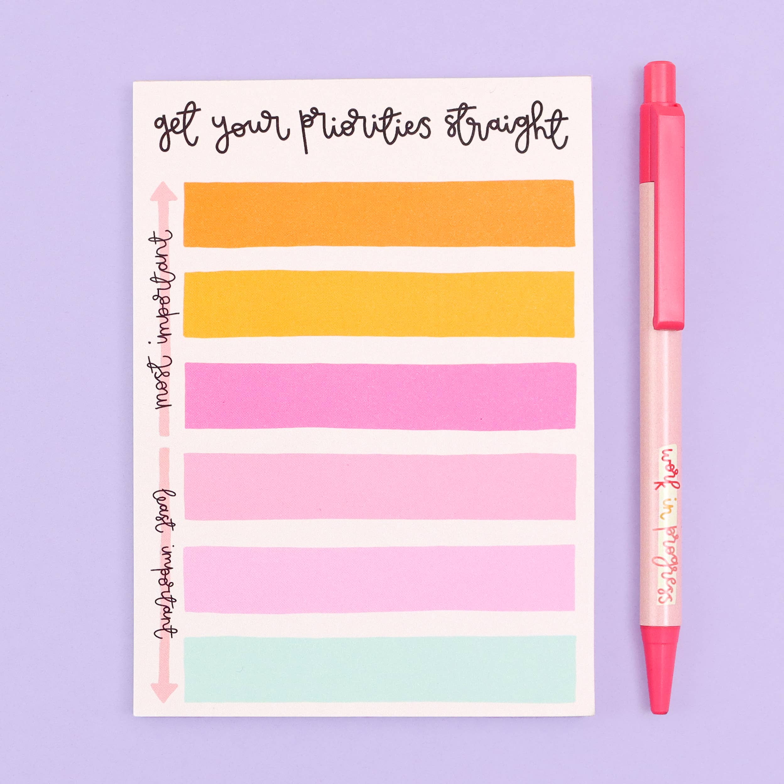 Hand Notes Layout Priorities A6 Notepad - Get Your Priorities Straight | Oh, Laura