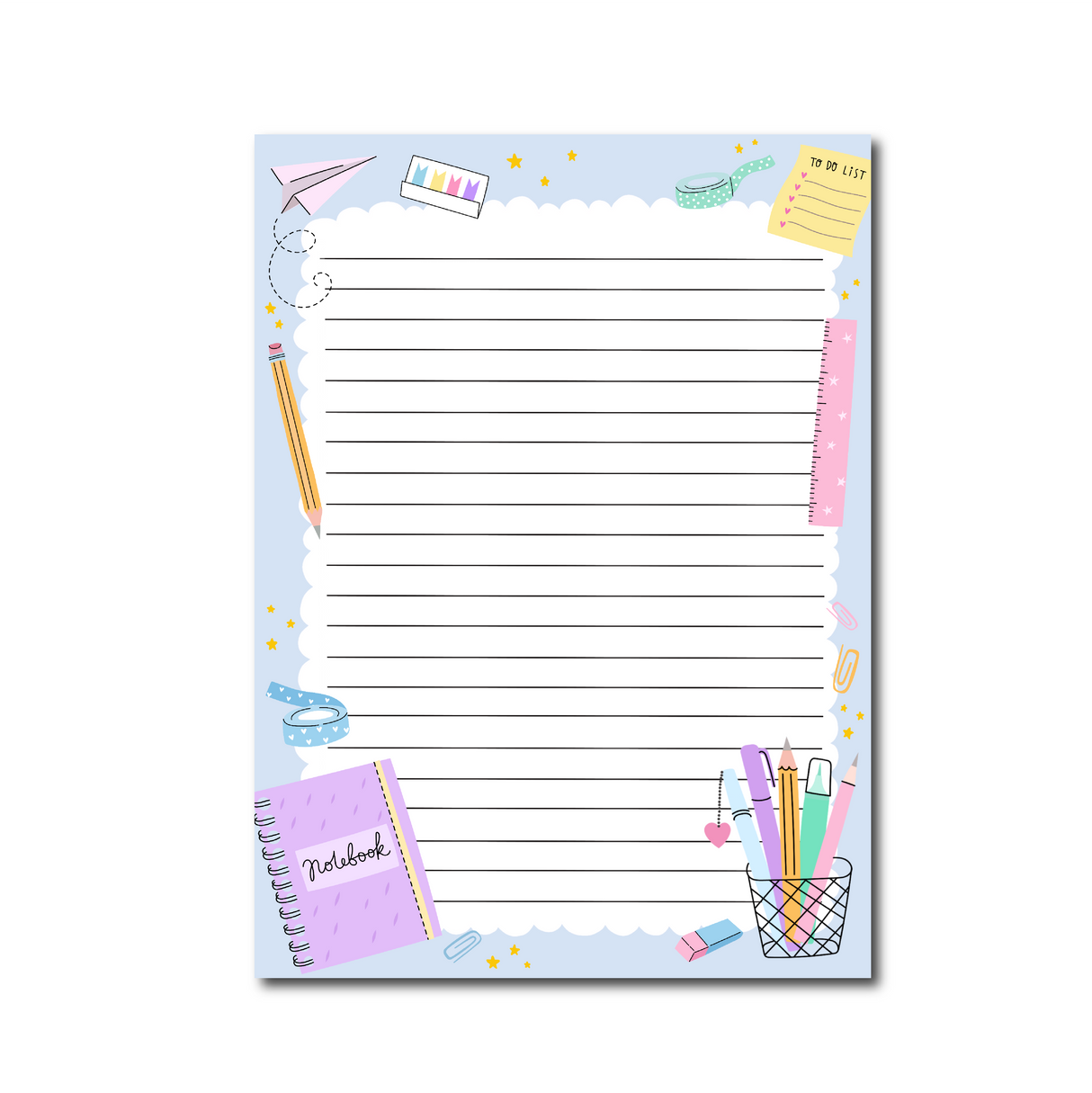 Stationery Lined Notepad Double-Sided