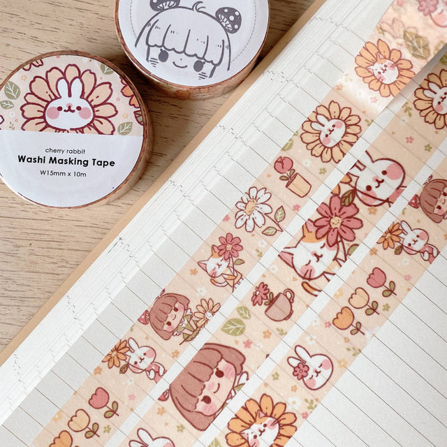 Kawaii Flowers Friends Washi Tape