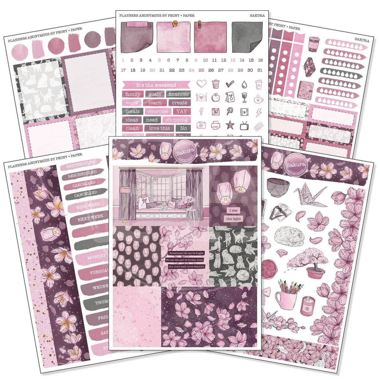 Sakura Weekly Sticker Kit