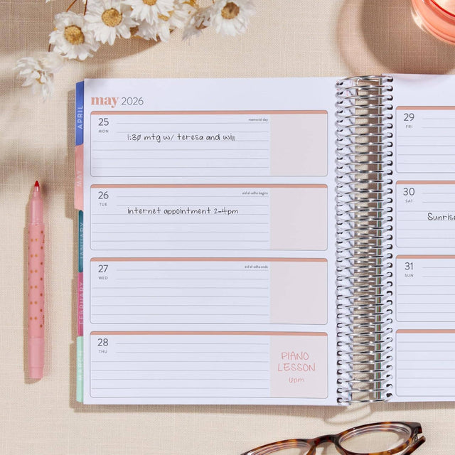 Erin Condren 7x9 Hexagon Horizontal Life Planner - 12-month Dated 2026 Jan - Dec