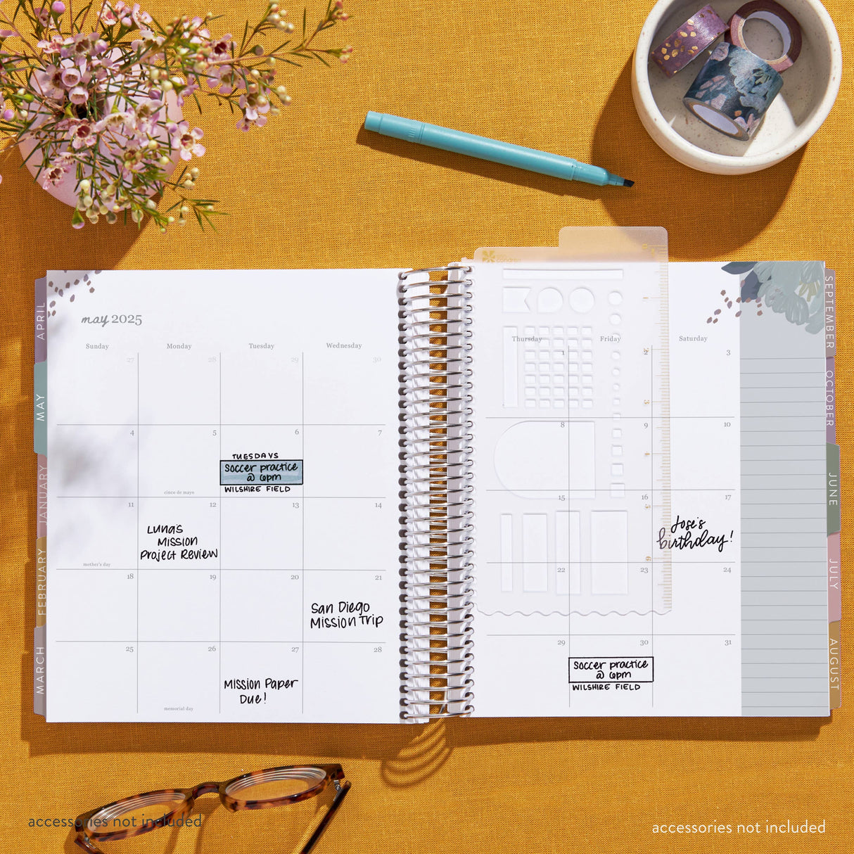 Erin Condren 7x9 Bold Blooms Life Planner - Horizontal 12-Month Dated 2025