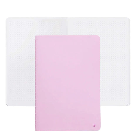 Erin Condren Lilac Dot Grid Petite Journal: Lilac cover shown with an open dot grid spread