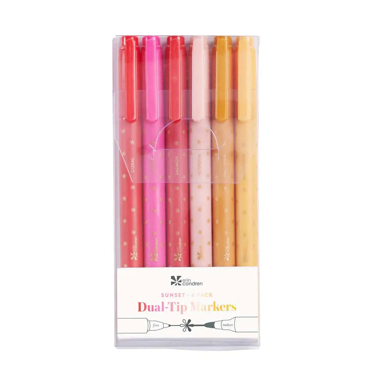 Erin Condren Sunset Dual-Tip Markers 6-pack