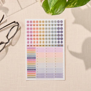 Erin Condren Petite Planner: Included sheet of colourful date dots, icons and labels