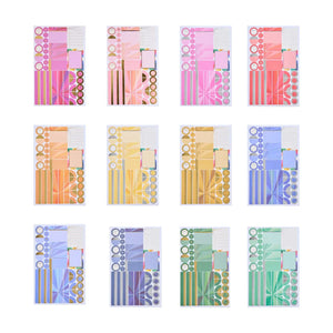 Erin Condren sticker book: Overview of twelve Legacy Starburst sticker sheets