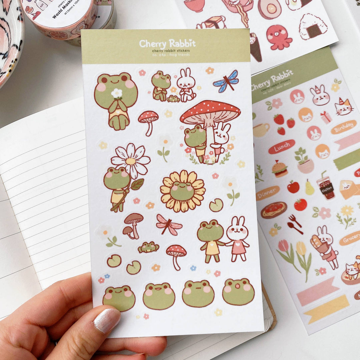 Frog Friends Washi Paper Stickers