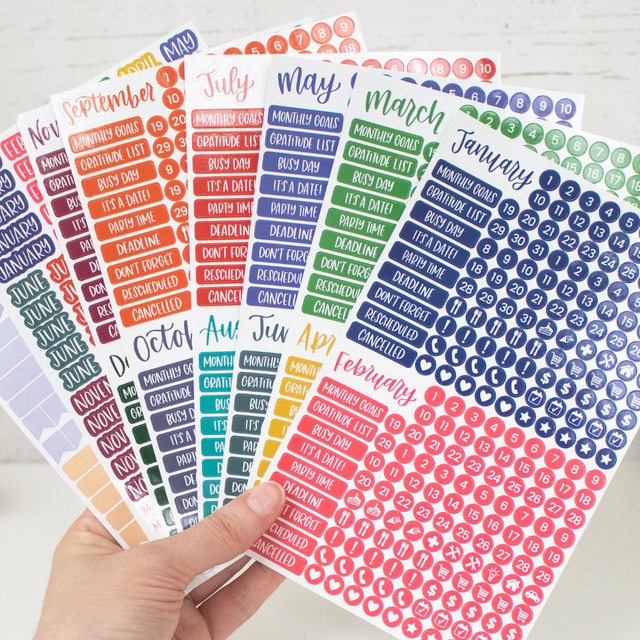 Date Day Months Stickers - Bloom Daily Planners