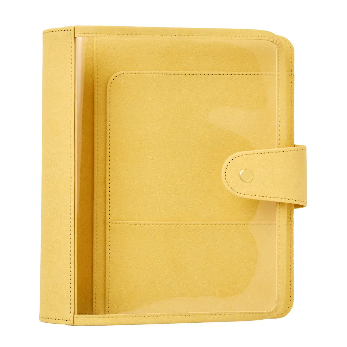 Erin Condren Butter Clear Planner Folio: Closed Butter clear planner folio with button tab