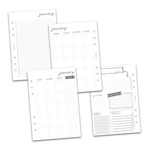 Carpe Diem Monthly Calendar A5 Planner Inserts