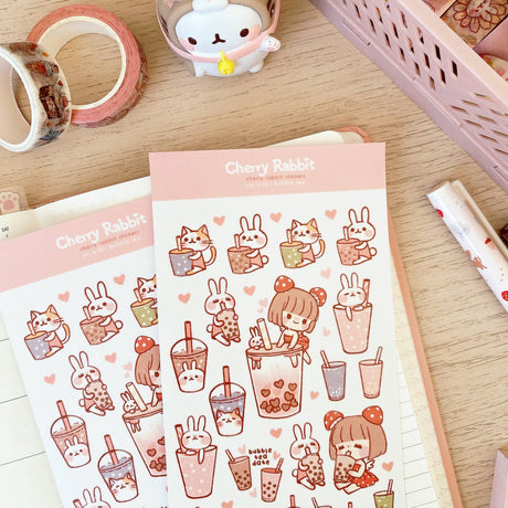Bubble Tea Washi Stickers by Cherry Rabbit