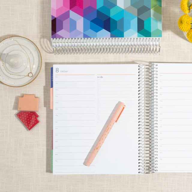 Erin Condren 7x9 Hexagon Daily Duo Planner - 12-month Dated 2026 Jan - Dec