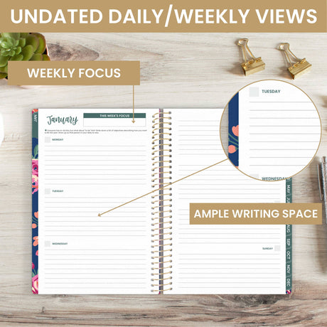 Undated Eucalyptus Weekly Monthly Planner - Bloom Daily Planners