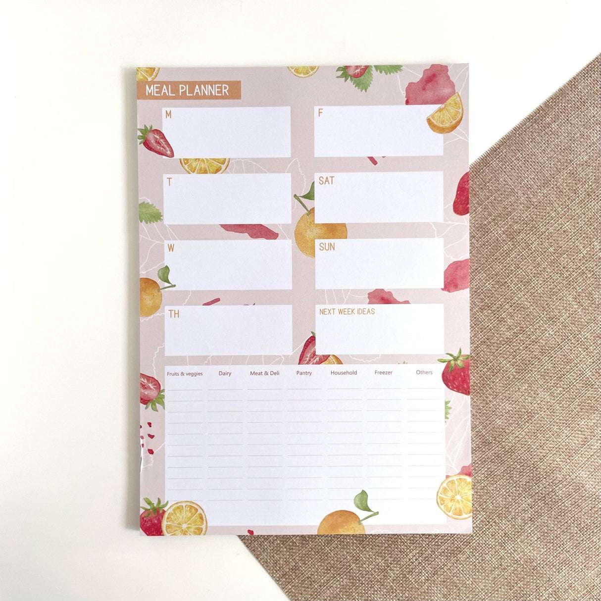 Fruit Meal Plan Grocery List Notepad