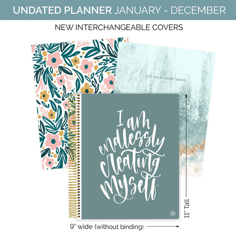 Ultimate BIG Undated Planner with Interchangeable Cover - Bloom Daily Planners