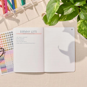 Erin Condren Petite Planner: Birthday list and lined notes spread